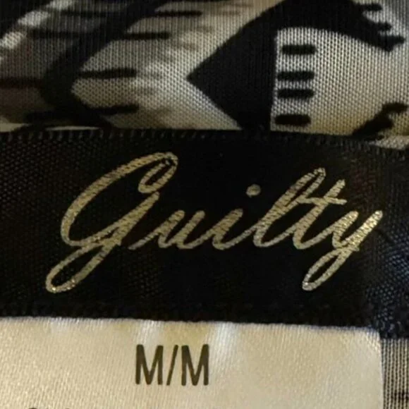 Guilty shirt top geometric design flared bell sleeves bedazzled with glass beads - Picture 8 of 12